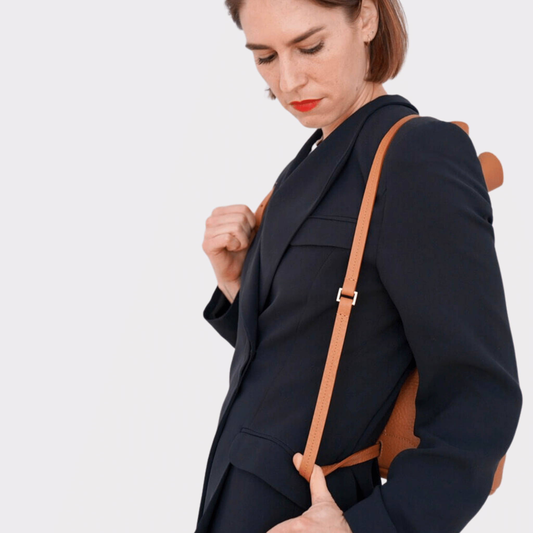 runder Cognac farbener Lederrucksack, Echtleder, Echt Leder Rucksack, Designer Rucksack Damen Cognac, Designer Rucksack für Damen, Leder Rucksack diebstahlsicher, Backpack cognac leather, genuine Leather