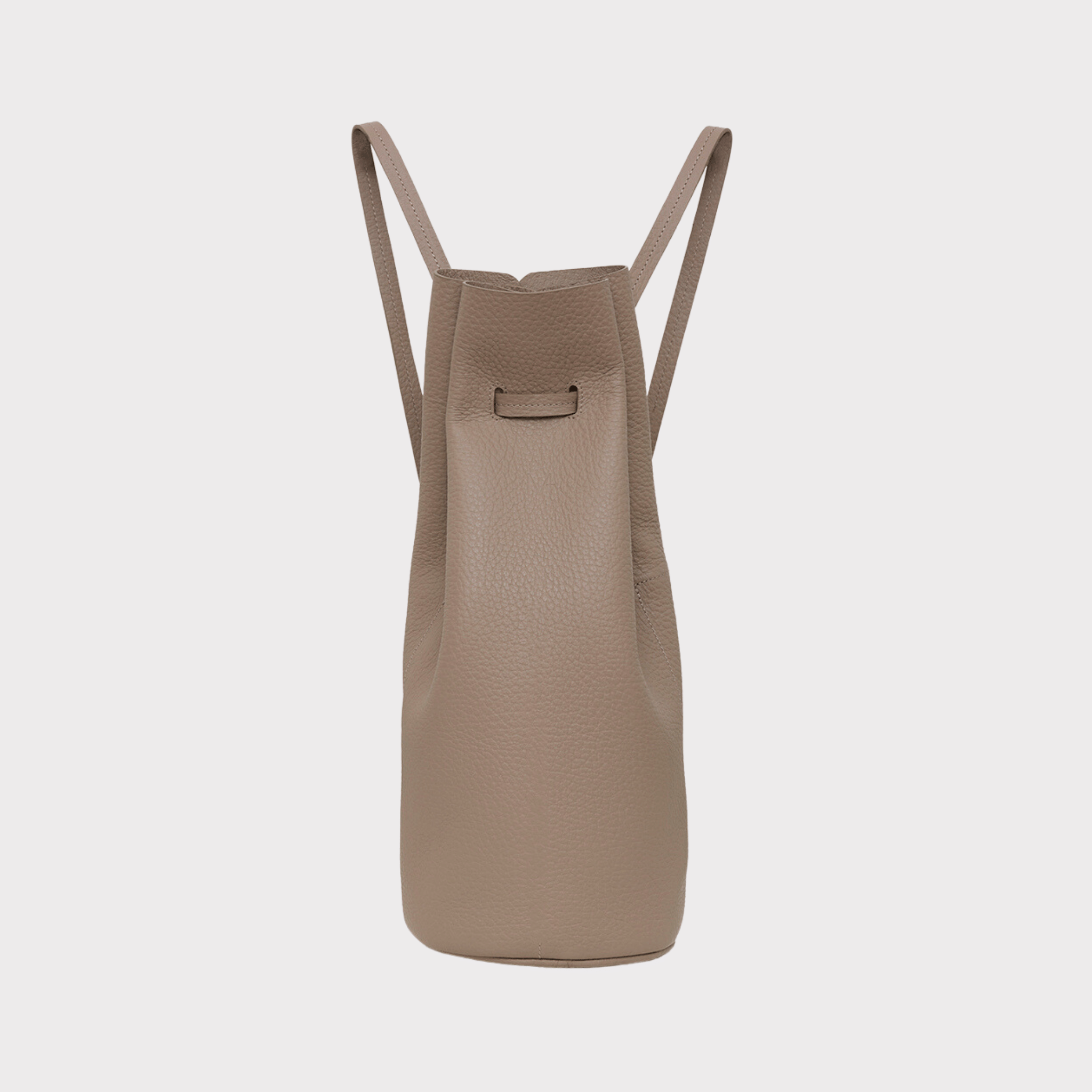 runder Taupe farbener Lederrucksack, Echtleder, Echt Leder Rucksack, Designer Rucksack Damen Taupe, Designer Rucksack für Damen, Leder Rucksack diebstahlsicher, Backpack taupe leather, genuine Leather