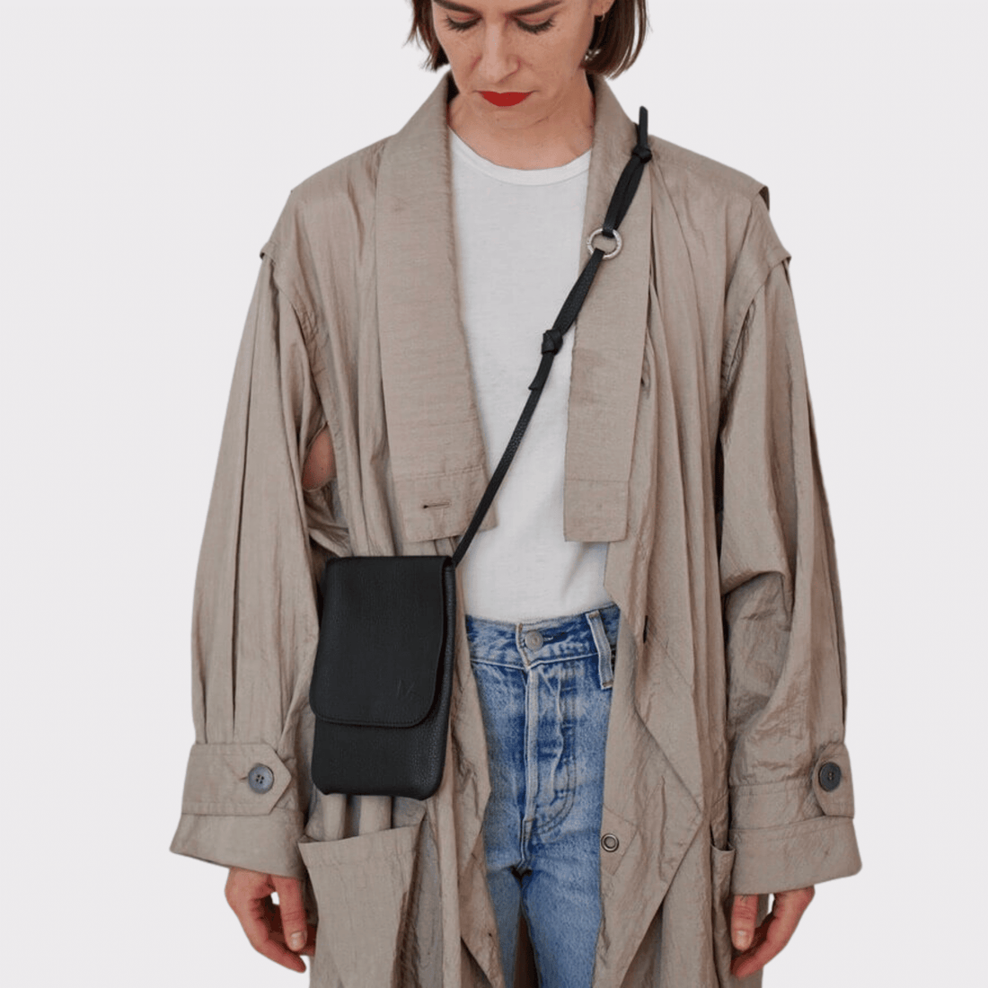 Belt bag Schwarz echt Leder, Handytasche zum umhängen Leder, Gürteltasche Schwarzes Leder, Umhängetasche, flache Minitasche, Ausgehtasche aus Echtleder, Gürteltasche zum umhängen, Telefontasche, Telefon Tasche zum umhängen, Telefontasche Gürtel, Belt bag black leather, Phone bag fits every size