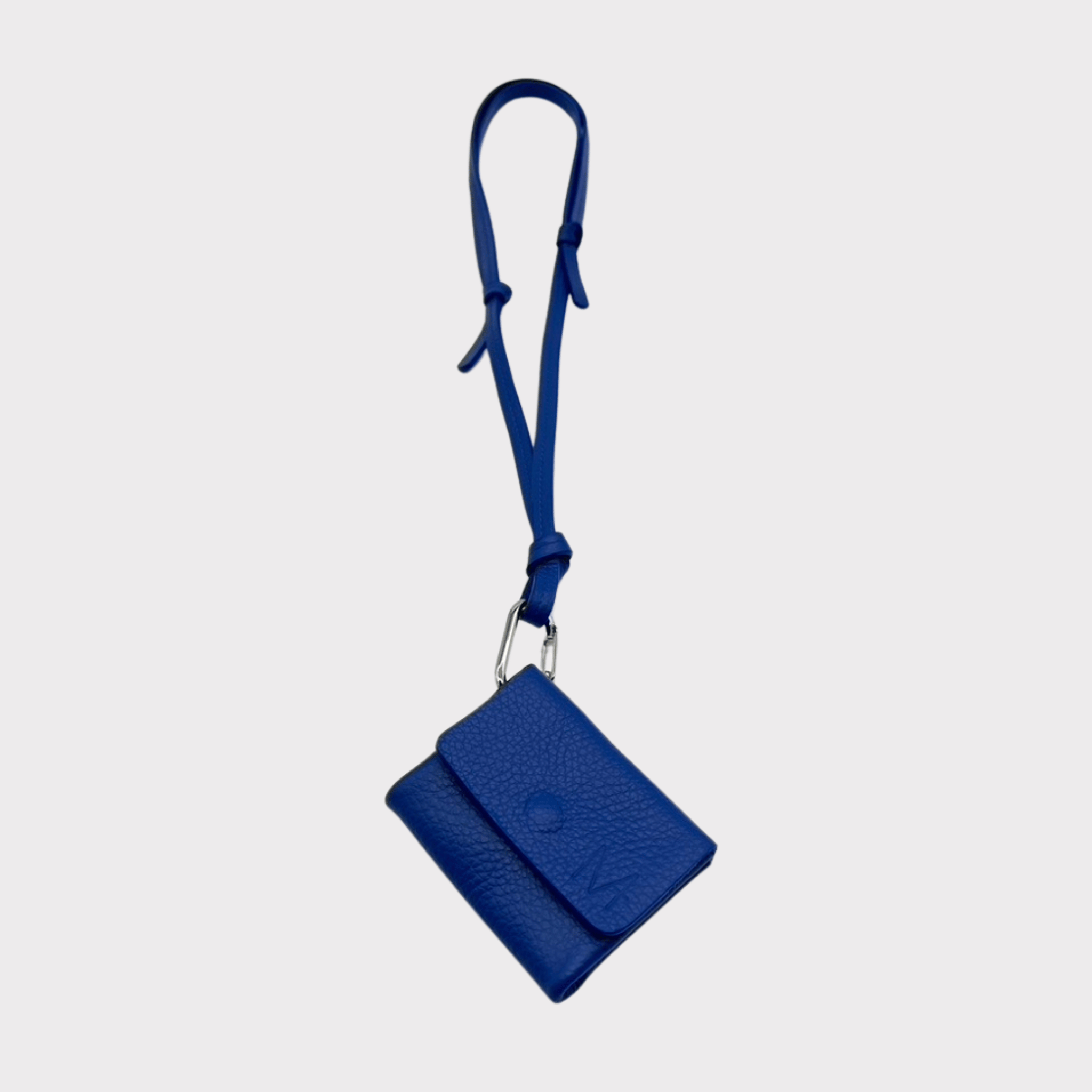 Blaues Leder Mini Wallet Lanyard – Unisex Geldbeutel zum Umhängen, praktisches und stilvolles Lederportemonnaie für sicheren und bequemen Transport Ihrer wichtigsten Karten und Bargeld.
