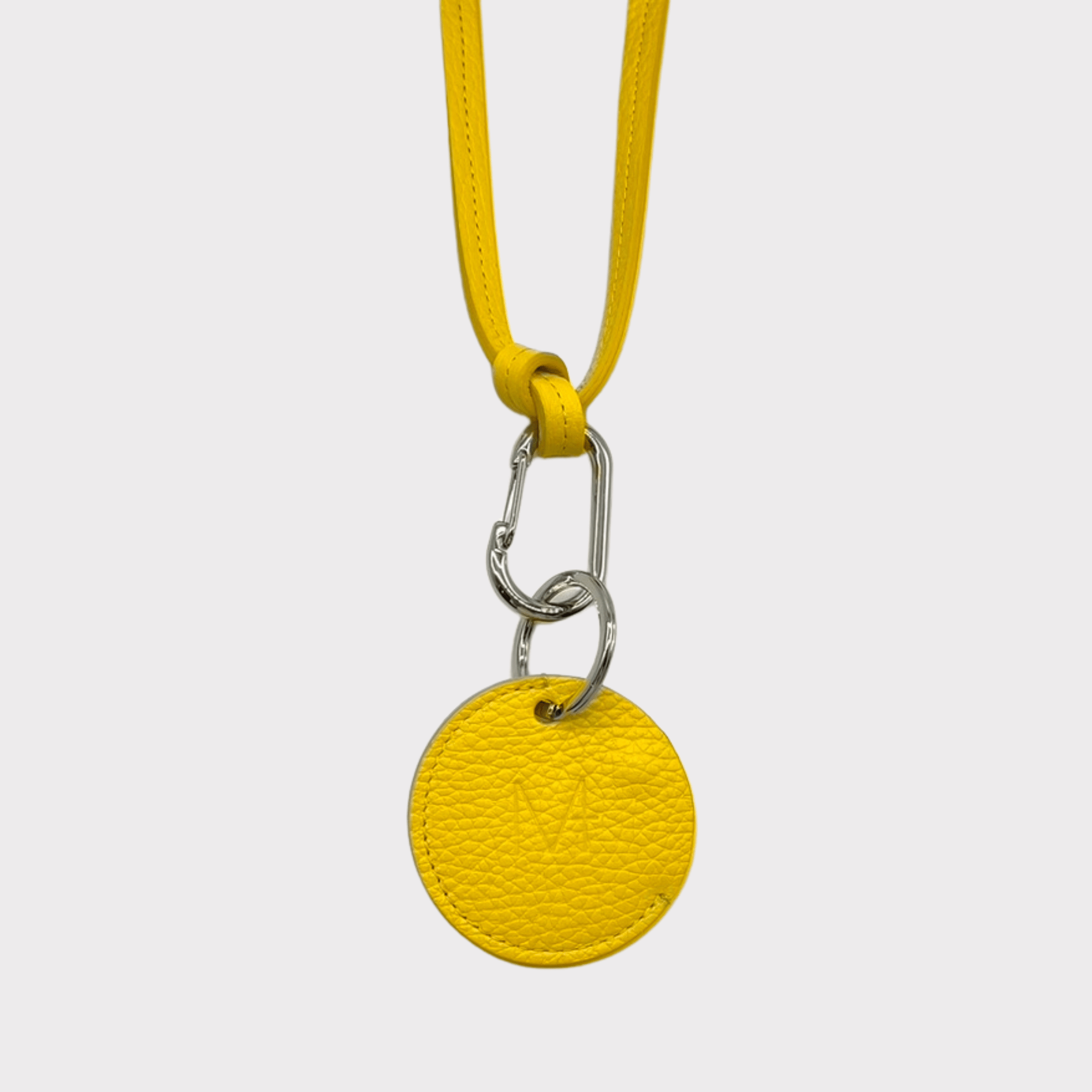 Gelbes Leder Schlüsselband mit Mini Portemonnaie, yellow Leather lanyard for keys, leather lanyard Phone