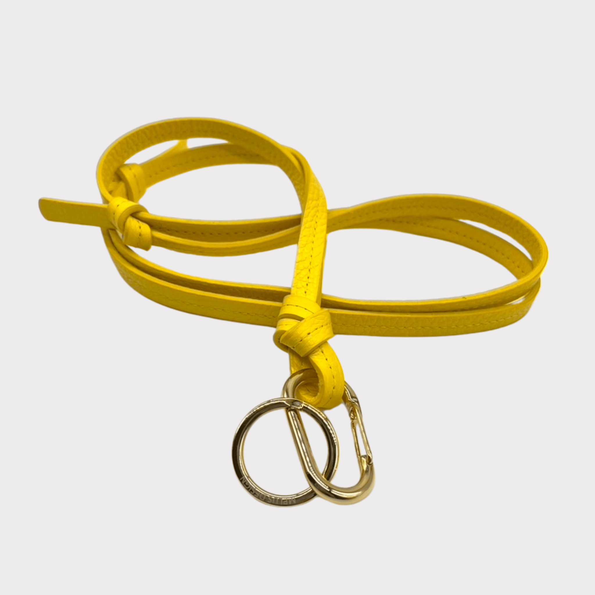 gelbes Leder Schlüsselband mit Schlüsselring