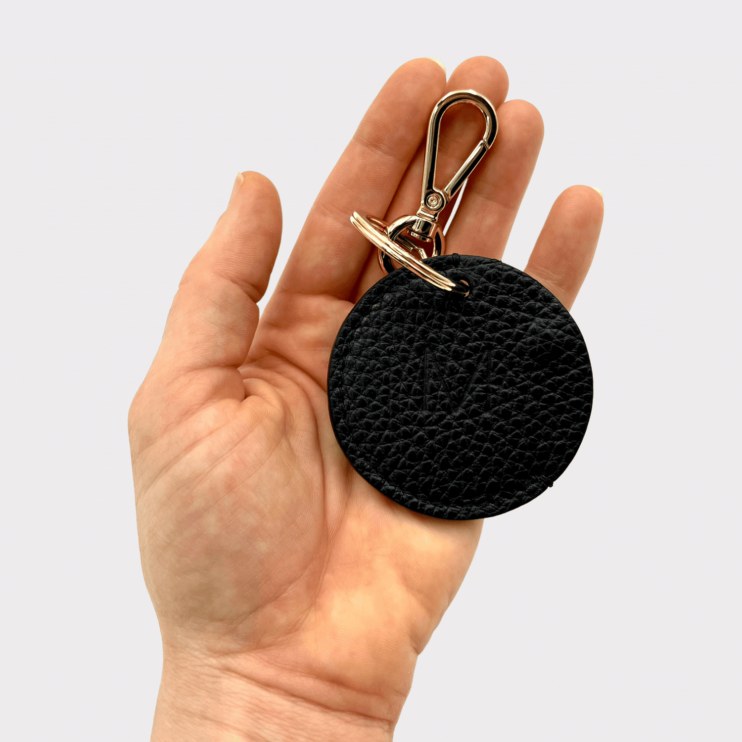 Keyring schwarzes Leder, Leder Schlüsselanhänger, Mini Geldbeutel, Schlüsselanhänger mit Münzfach, Schwarzes Echt Leder, Lederanhänger für Apple AirTag, Schlüssel tracker Hülle