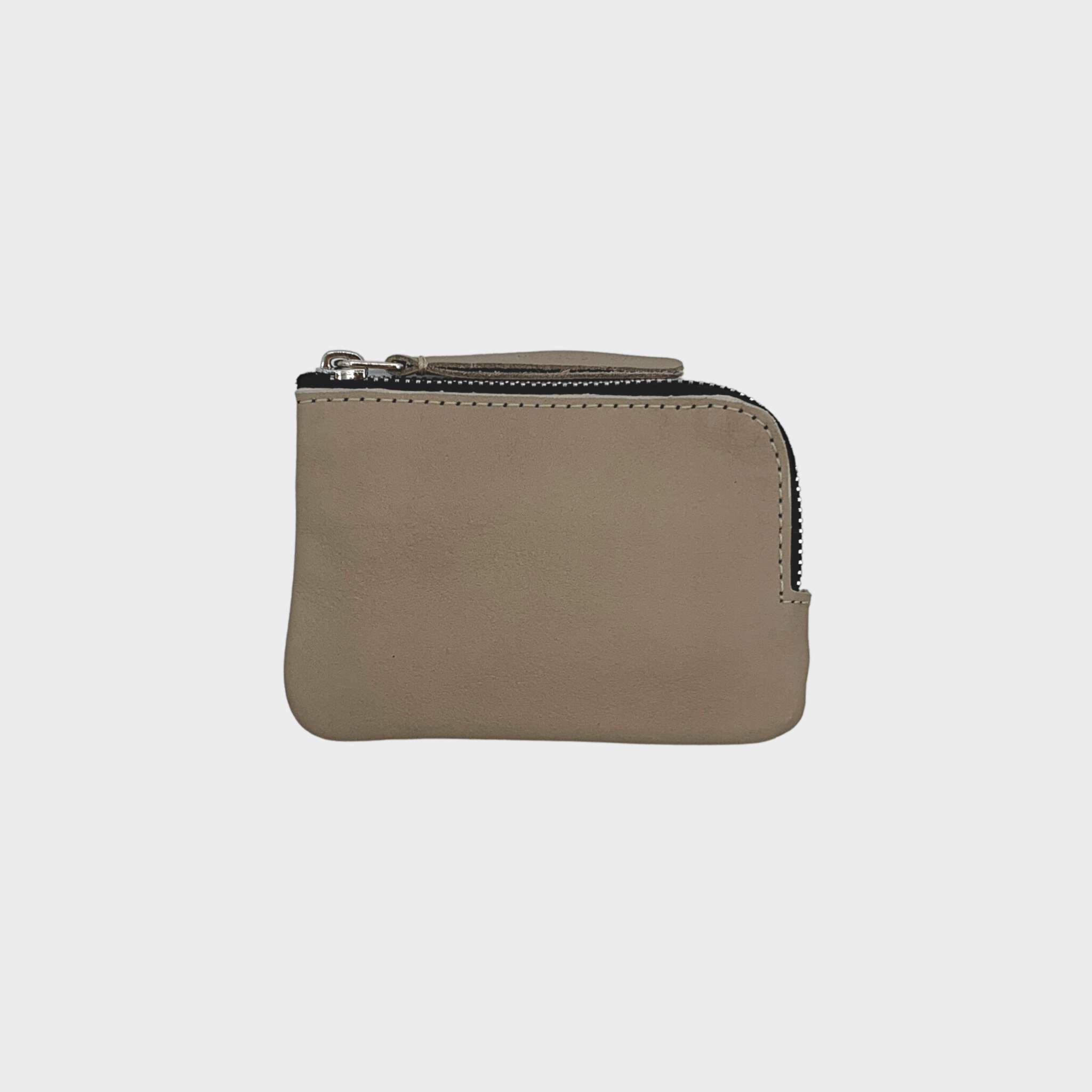 mini zipper wallet aus echtleder, ledertäschchen klein, kleines portemonnaie herren leder, kleines portemonnaie damen leder, mini geldbörse mit münzfach herren, mini geldbörse mit kartenfach und münzfach, sehr kleines portemonnaie, geldbeutel mini, ausgeh geldbeutel taupe Leder, silberner Reißverschluss
