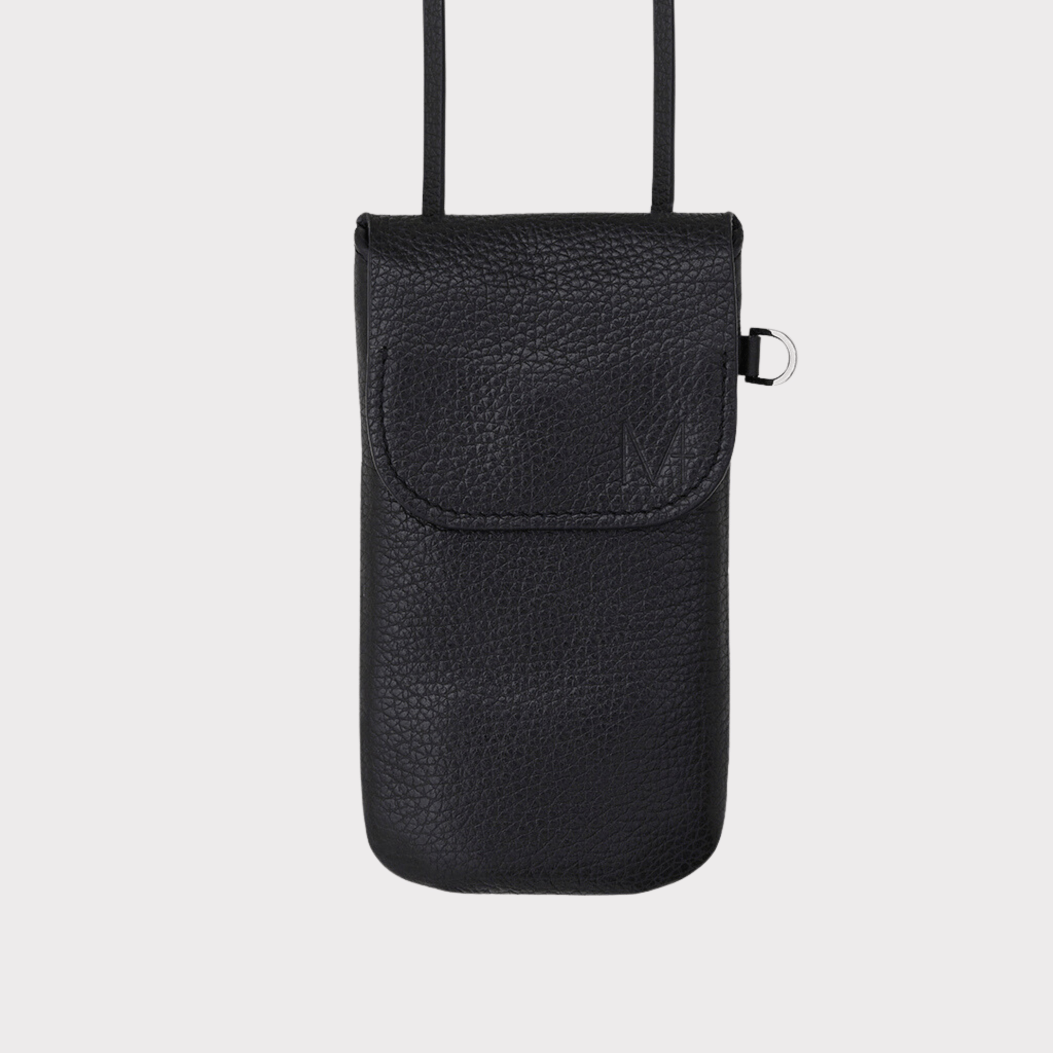 Schwarze Leder Handytasche mit Kartenfach – MPLUS Design