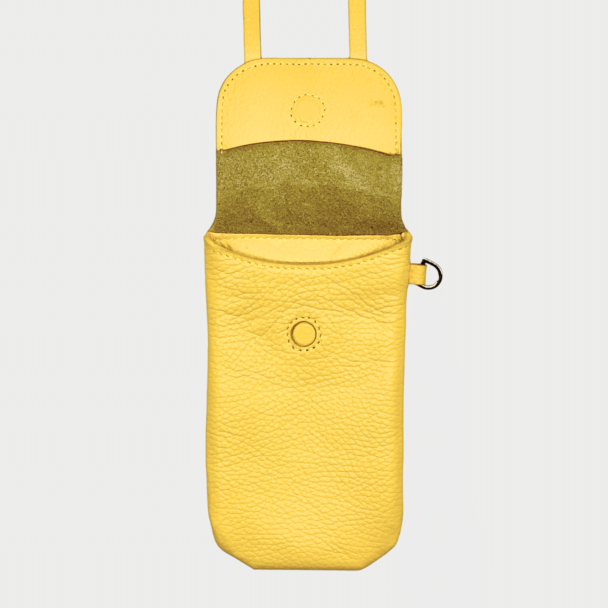 Phone bag Gelbes Leder, Handytasche zum umhängen, Handy Tasche klein, Mini Tasche Echt Leder, Telefontasche mit Geld und Kartenfach, Handytasche mit Geldfach, Echtleder Tasche klein, Gelbes Leder, Premium Ledertasche, Designer Handy Tasche Gelbes Leder, Yellow Phone bag with wallet