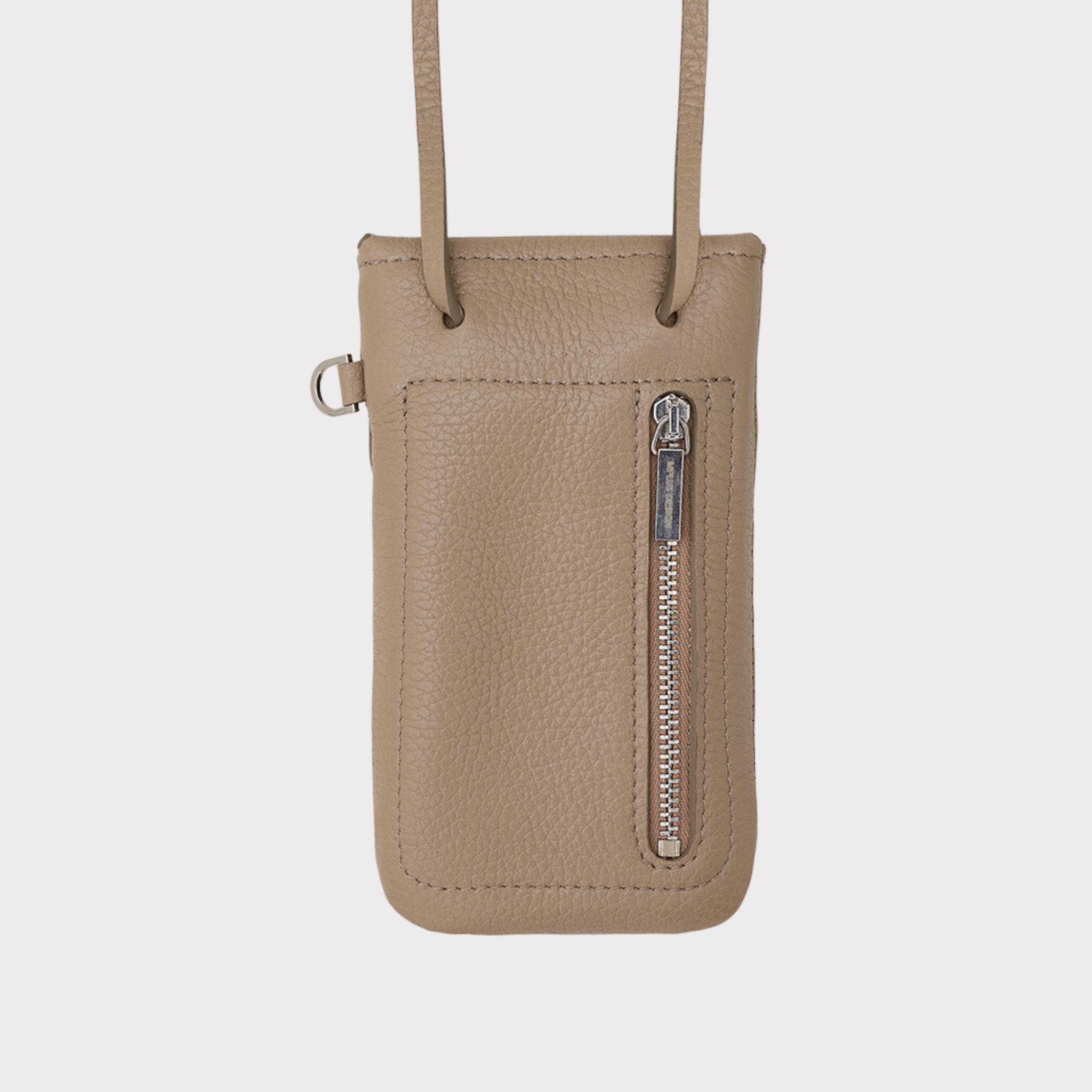 Phone bag Taupe Leder, Handytasche zum umhängen, Handy Tasche klein, Mini Tasche Echt Leder, Telefontasche mit Geld und Kartenfach, Handytasche mit Geldfach, Echtleder Tasche klein, Taupe Leder, Premium Ledertasche, Designer Handy Tasche Taupe Leder, Taupe Phone bag with wallet, Zipper Pocket YKK