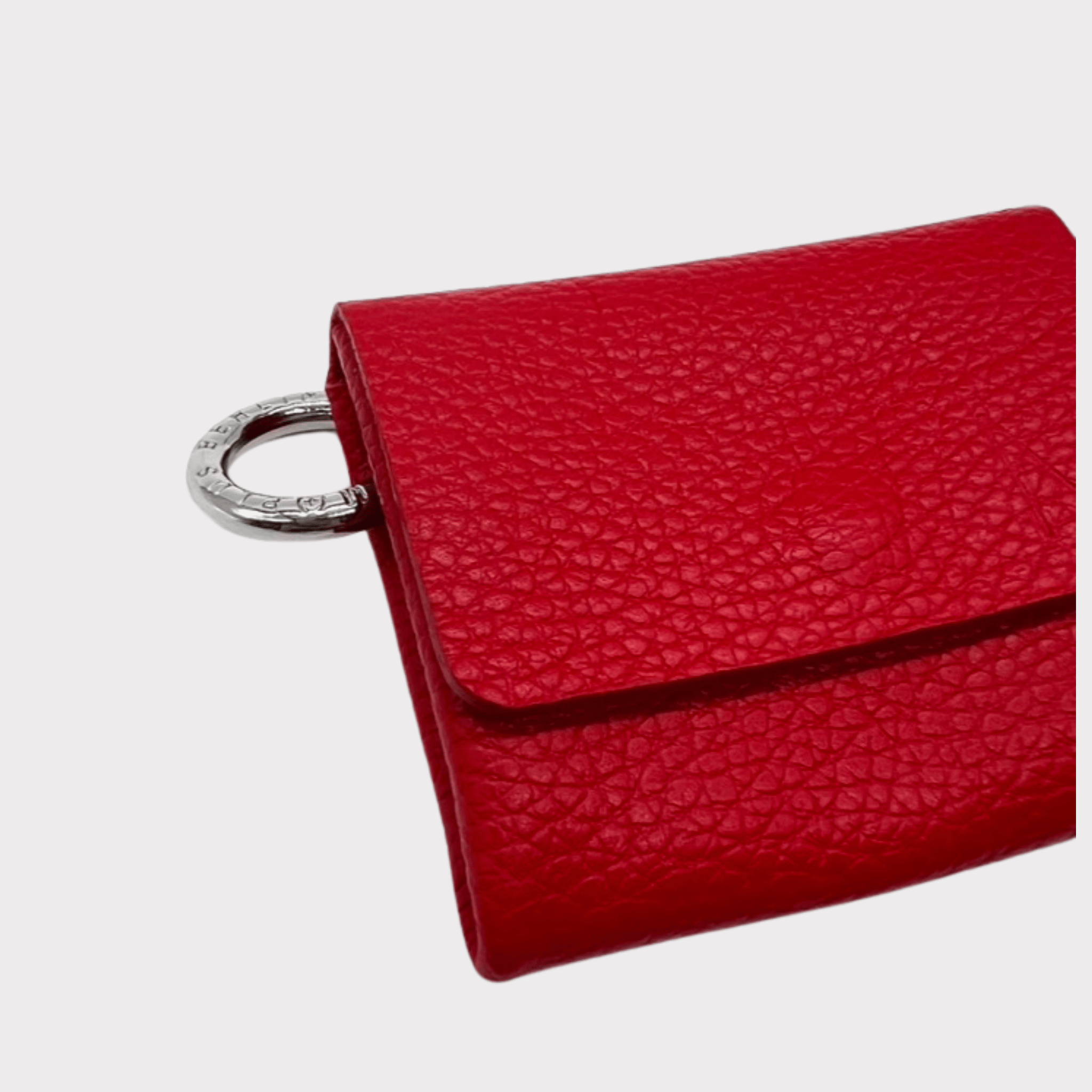 Rote echt Leder Geldbörse, Kleiner Geldbeutel, Kartenetui, Mini Portemonnaie, Karten- und Geldfächer, Schnappring und Label, nachhaltig gefertigt