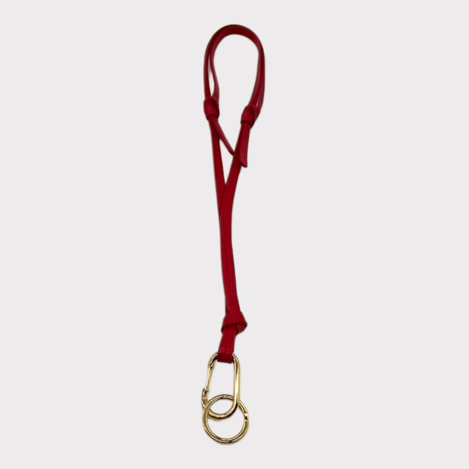 Hochwertiges rotes Schlüsselband  mit goldenem Karabiner, kann auch als Trageriemen benutzt werden
