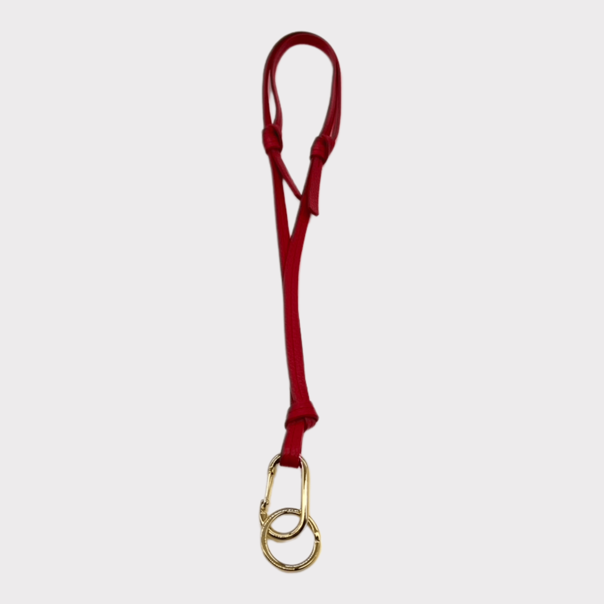 Hochwertiges rotes Schlüsselband mit goldenem Karabiner, kann auch als Trageriemen benutzt werden