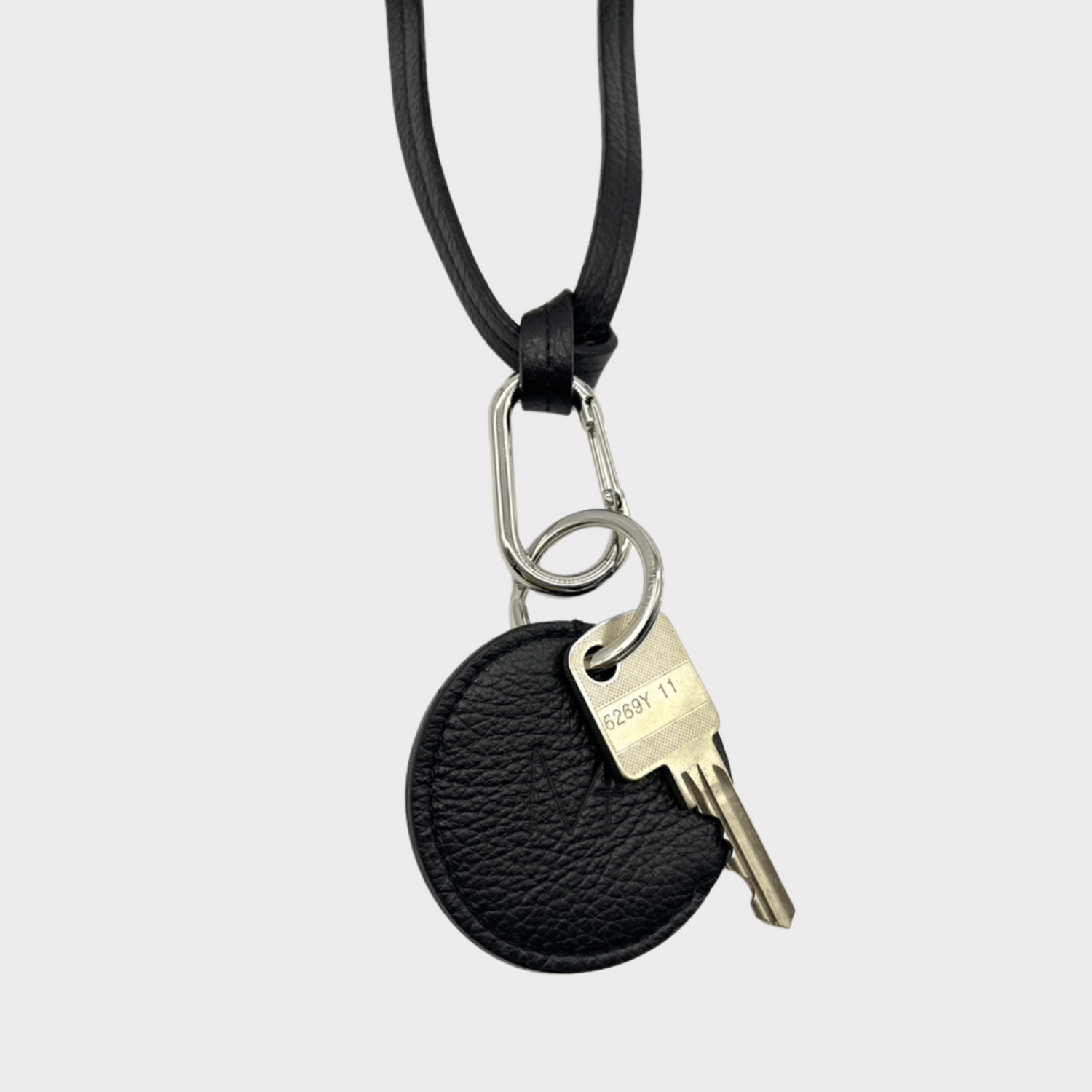 Schwarzes Leder Schlüsselband, Leather lanyard for keys, leather lanyard Phone