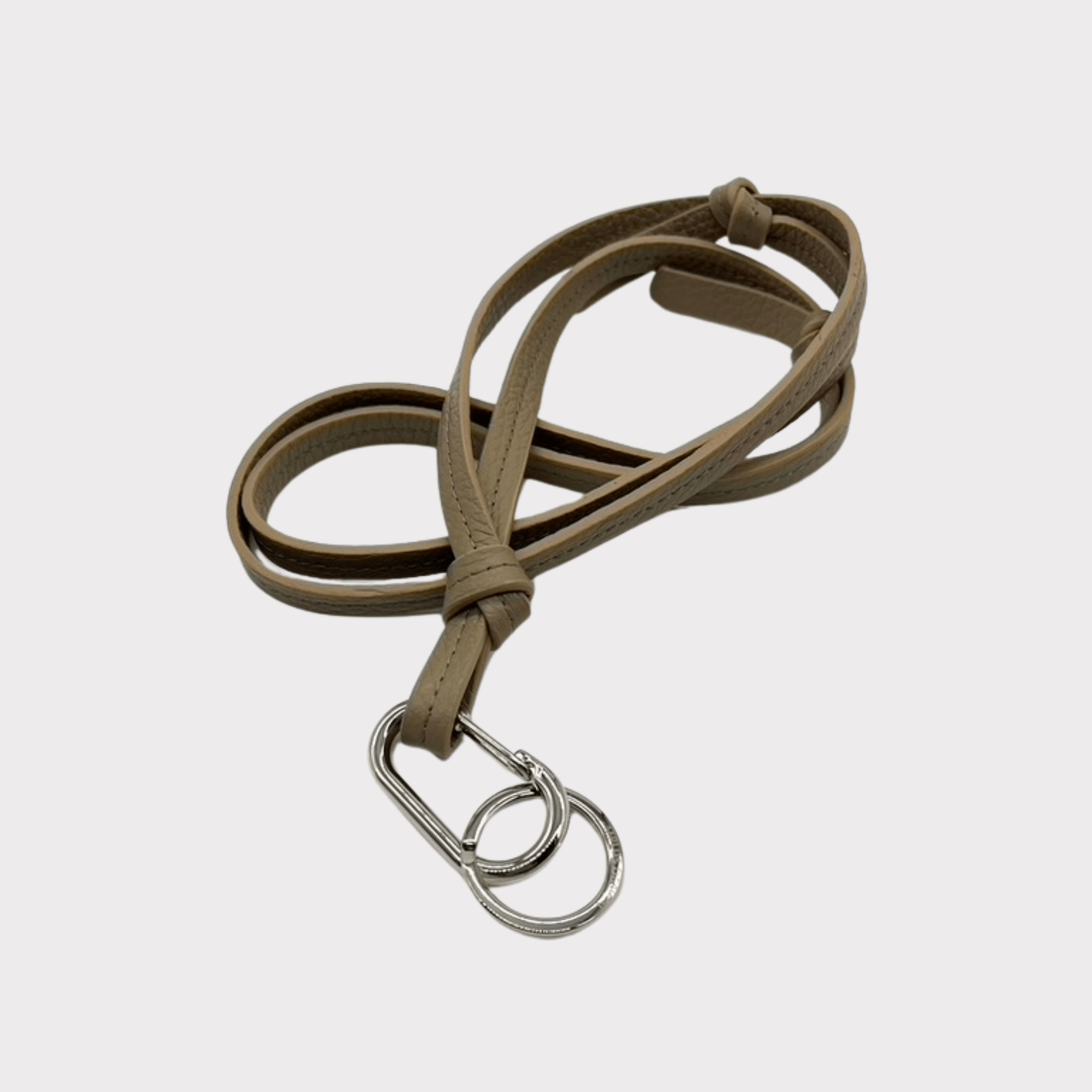 Taupe Leder Schlüsselband, auch als leder tragegurt für Handys geeignet