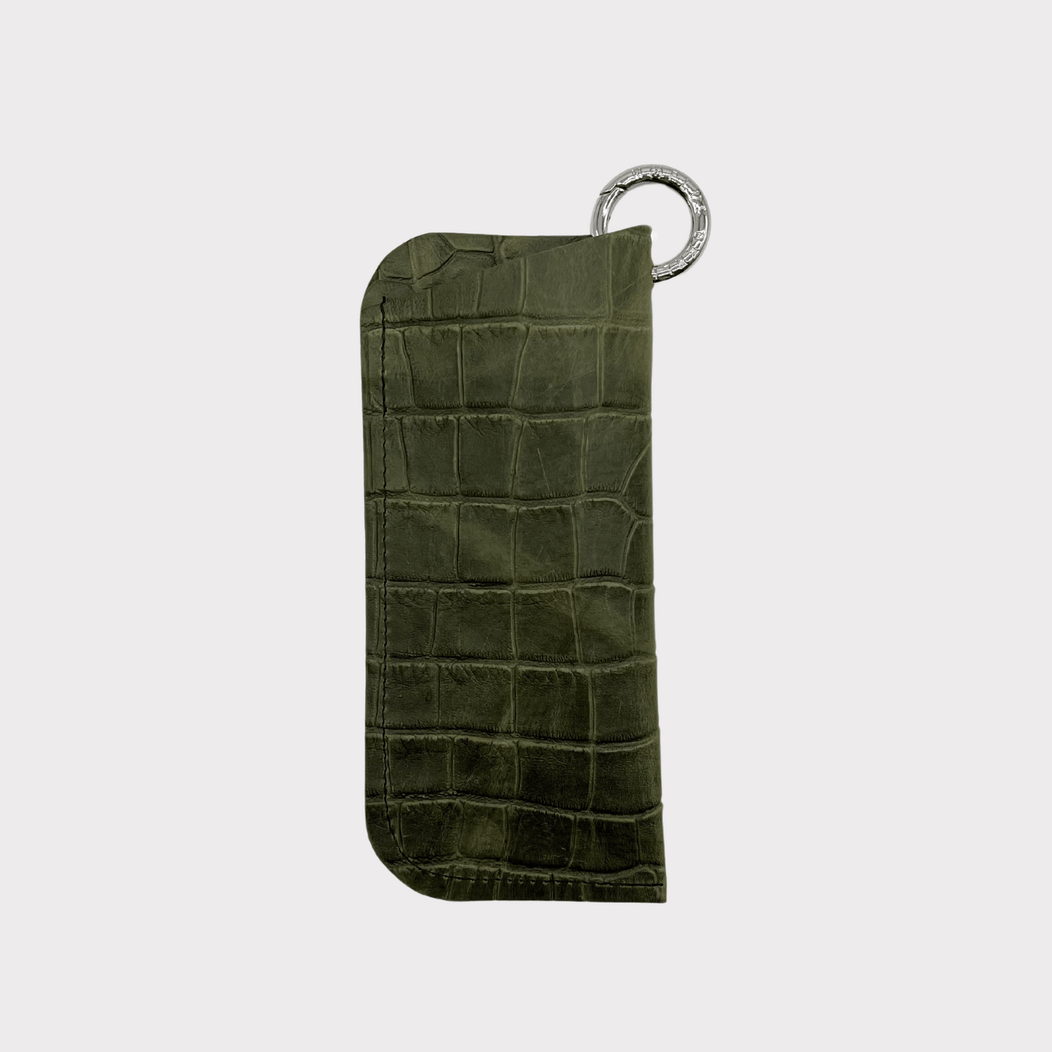 Croco Leder Sonnenbrillenetui mit Schnappring