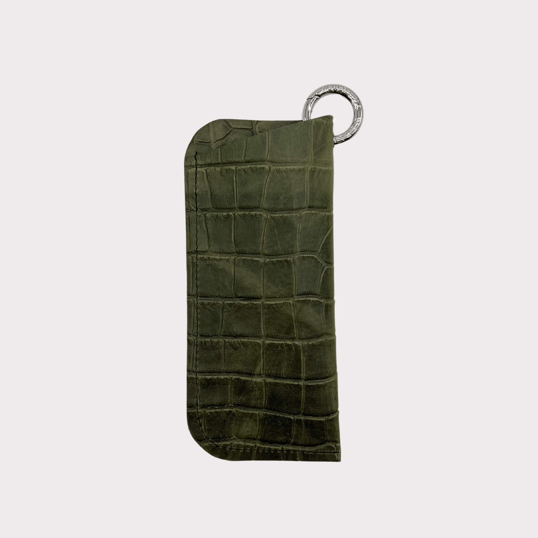Croco Leder Sonnenbrillenetui mit Schnappring
