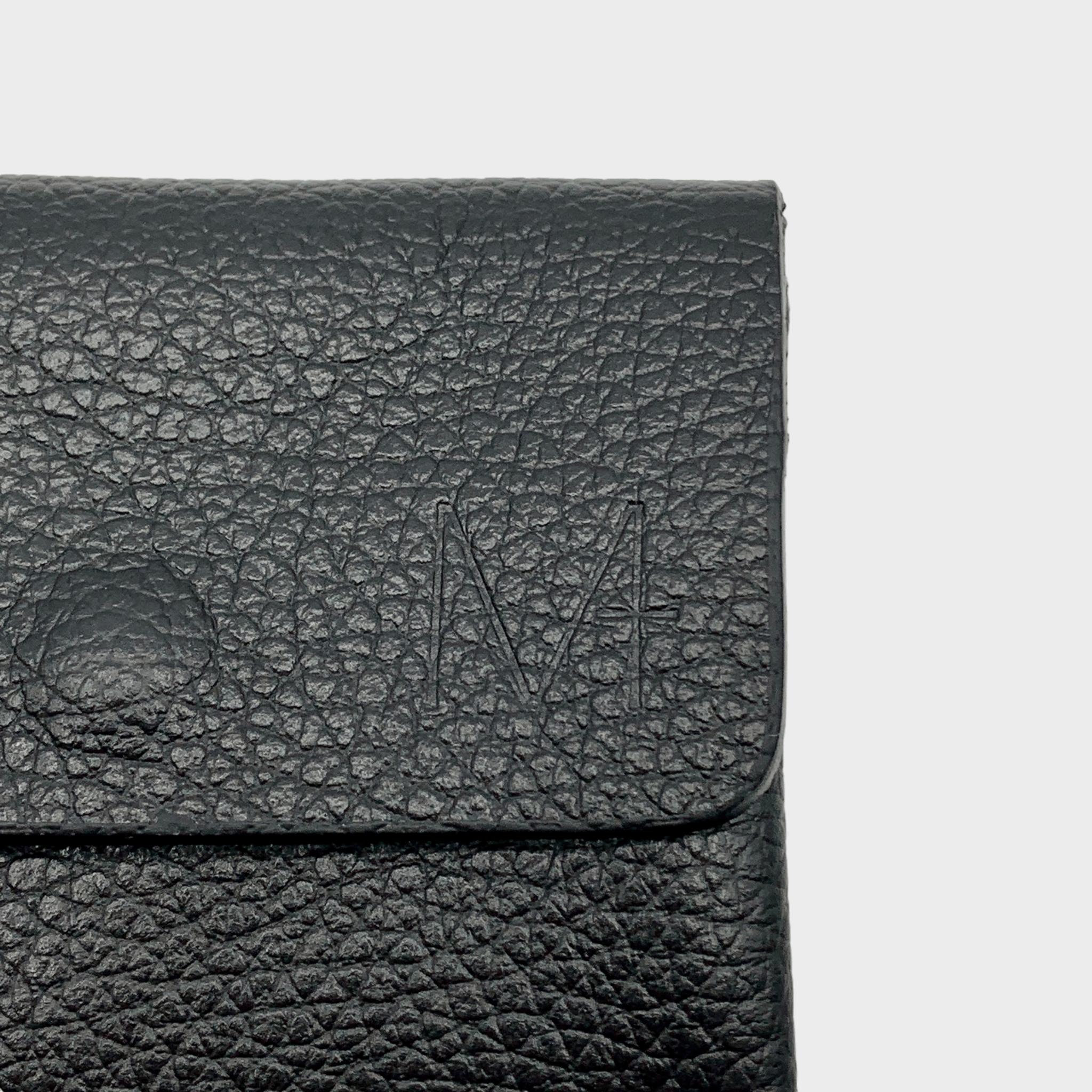 Mini wallet leder schwarz logo