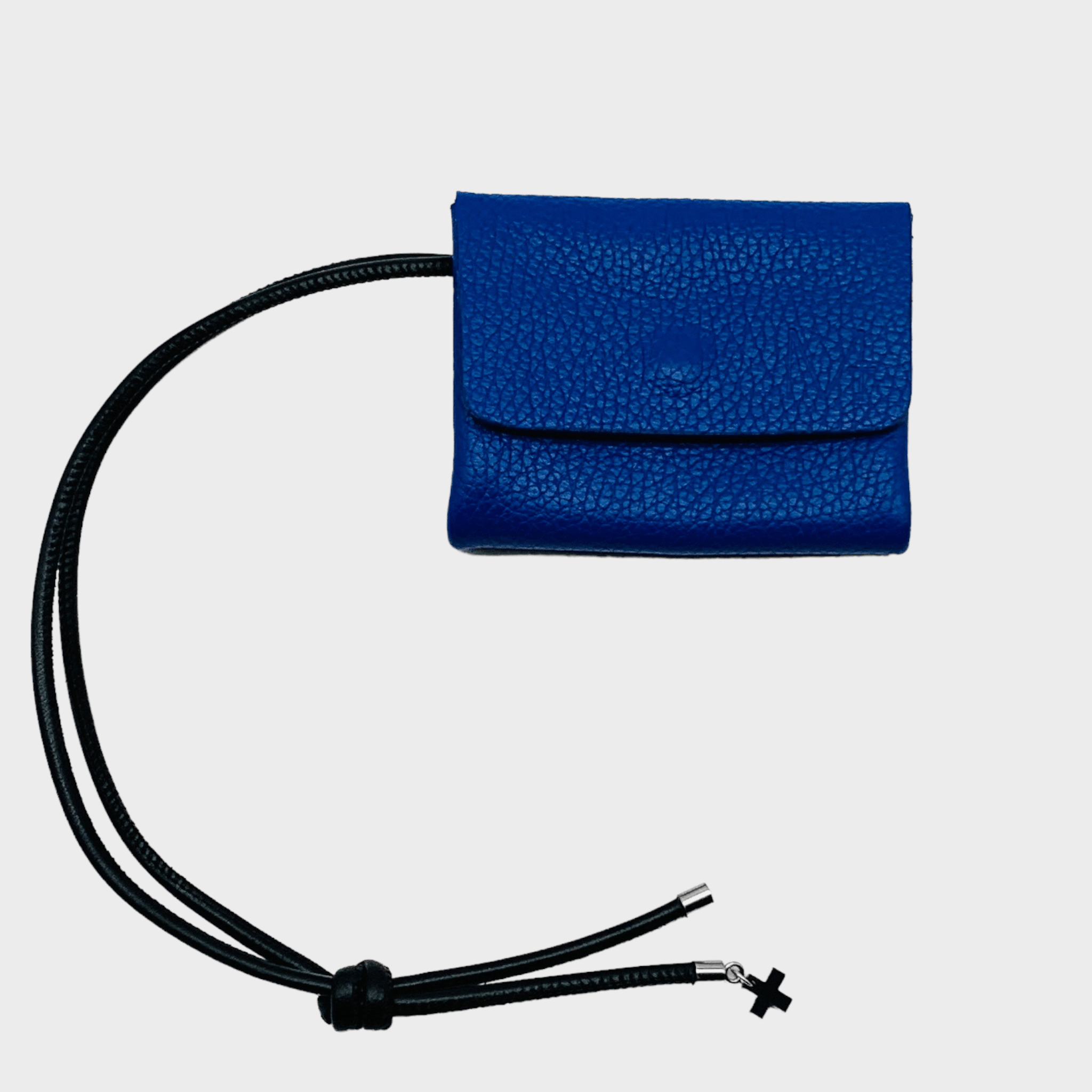Mini wallet blaues Leder mit Trageriemen, blue leather wallet, Ledergeldbeutel Herren & Damen, Münzgeldbeutel, Kartenetui mit Münzfach, Ledergeldbeutel, blaues leder portemonnaie, rundgesäumtes Nappa Lederband