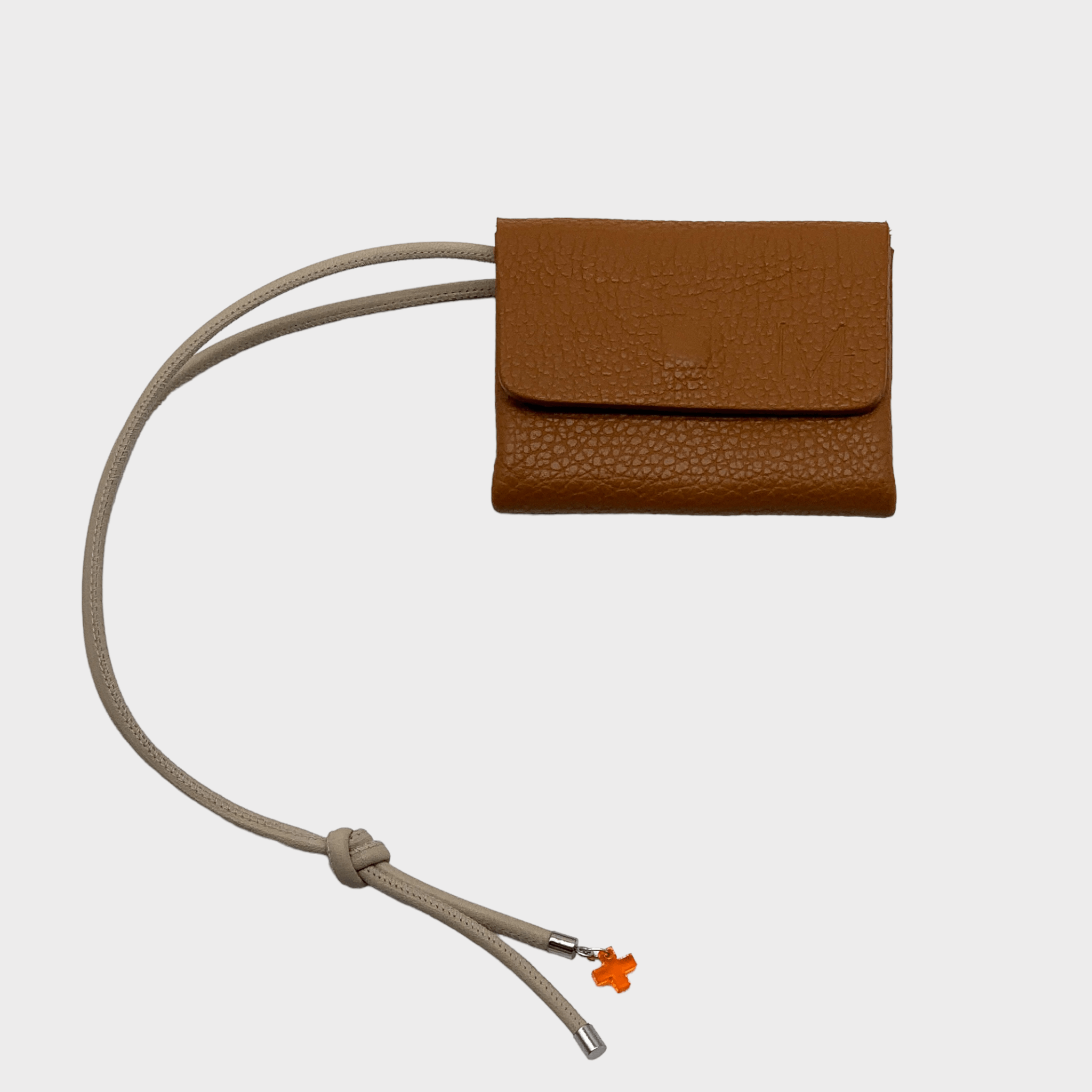 Mini wallet cognac Leder mit Trageriemen, cognac leather wallet, Ledergeldbeutel Herren & Damen, Münzgeldbeutel, Kartenetui mit Münzfach, Ledergeldbeutel, cognac leder portemonnaie, rundgesäumtes Nappa Lederband