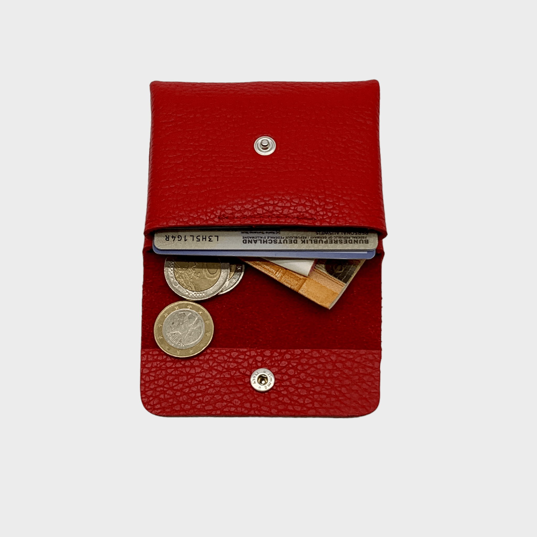 Rotes Leder Portemonnaie Unisex, Leder Geldbeutel, Leder Geldbörse klein, Mini Wallet, mini, Geldbörse mit kartenfach und münzfach, mini Portemonnaie mit münzfach Damen, mini Geldbörse mit münzfach Herren, Echtleder Geldbörse unisex rot