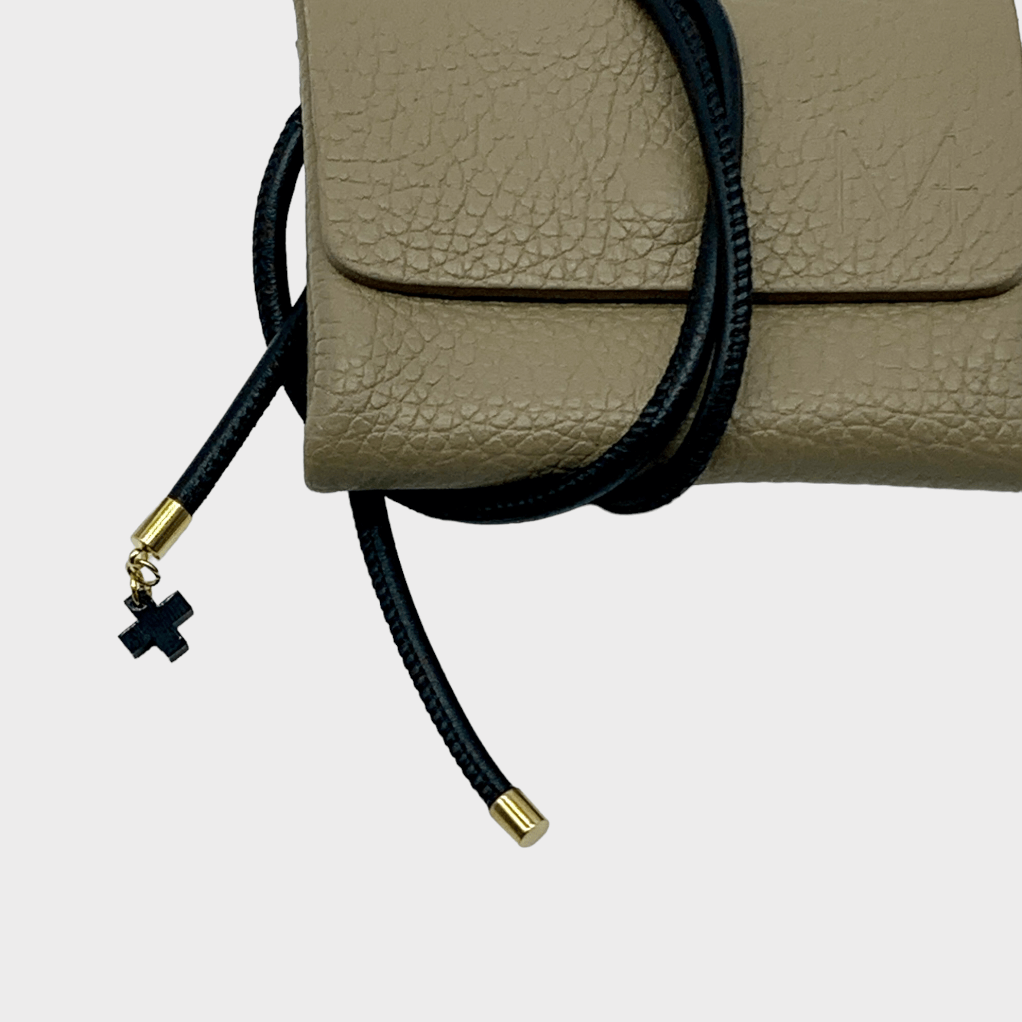 Mini wallet taupe Leder mit Trageriemen, taupe leather wallet, Ledergeldbeutel Herren & Damen, Münzgeldbeutel, Kartenetui mit Münzfach, Ledergeldbeutel, taupe leder portemonnaie, rundgesäumtes Nappa Lederband