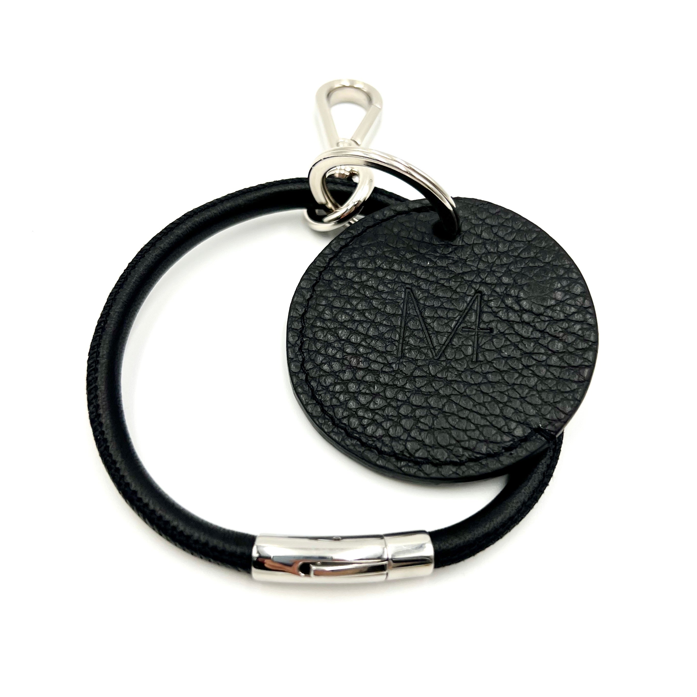 Key Bracelet Schlüsselanhänger Leder Schwarz Silber Karabiner Armband Mini Wallet Geheimfach