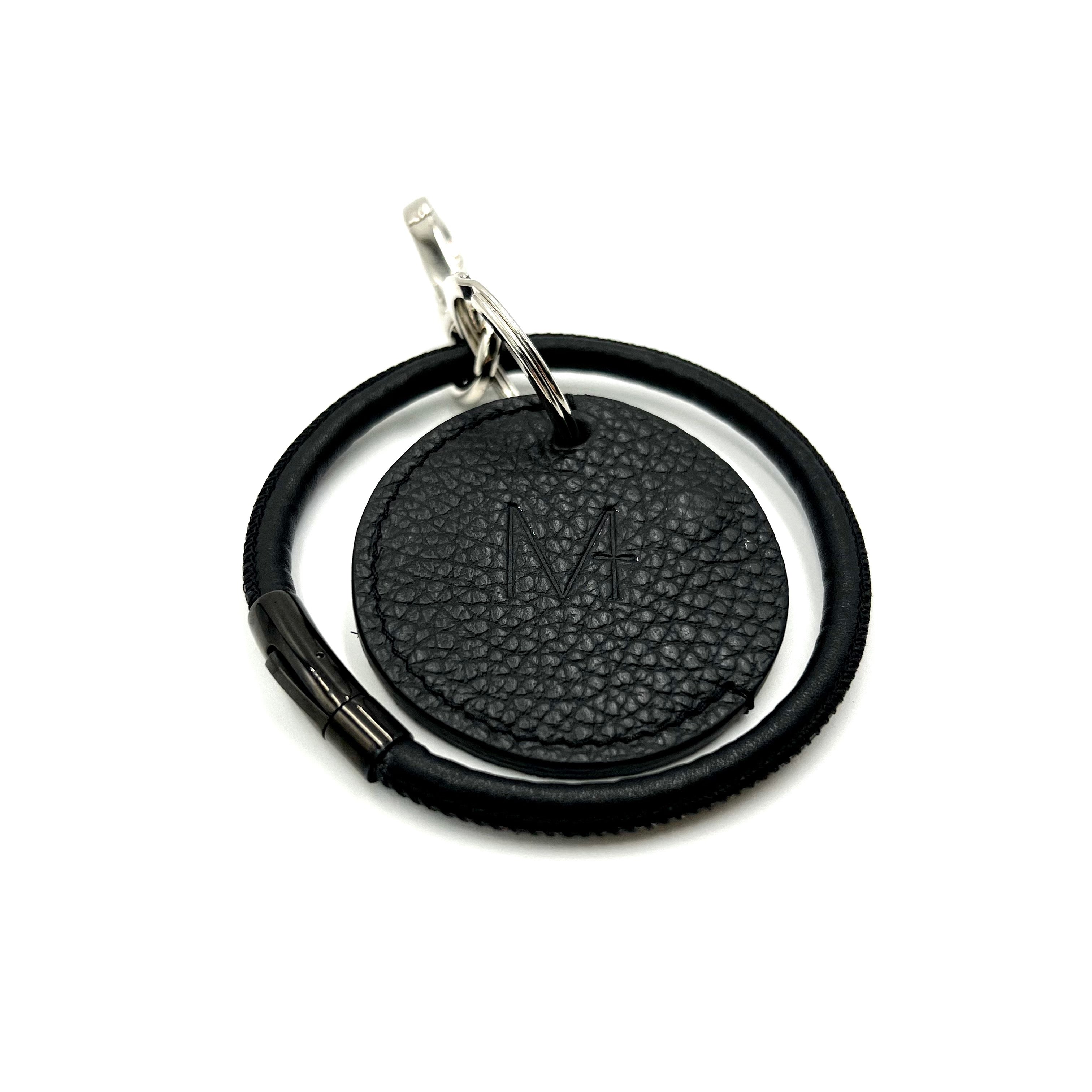 Key Bracelet Schlüsselanhänger Leder Schwarz Silber Karabiner Armband Mini Wallet Geheimfach
