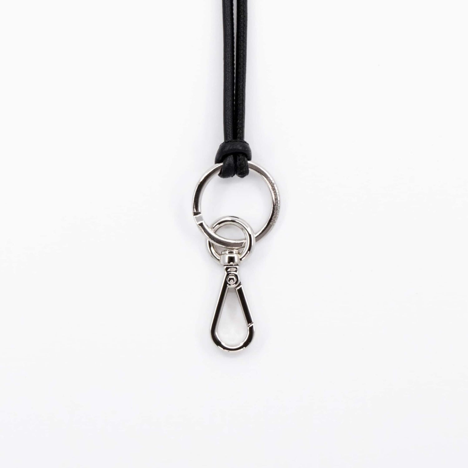 Leder Schlüsselband schwarz silber