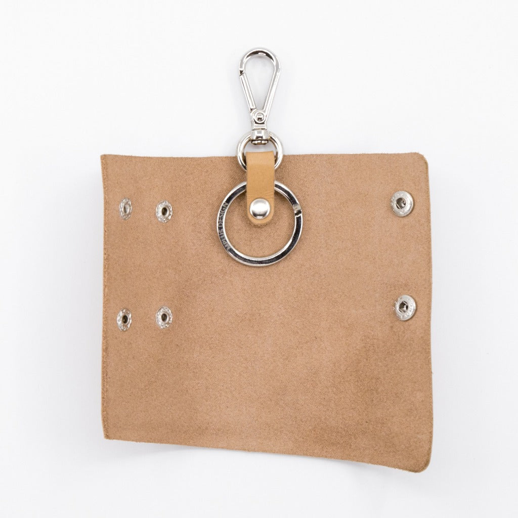 Key Cover Schlüsselhülle Leder Schlüsselanhänger Karabiner Silber