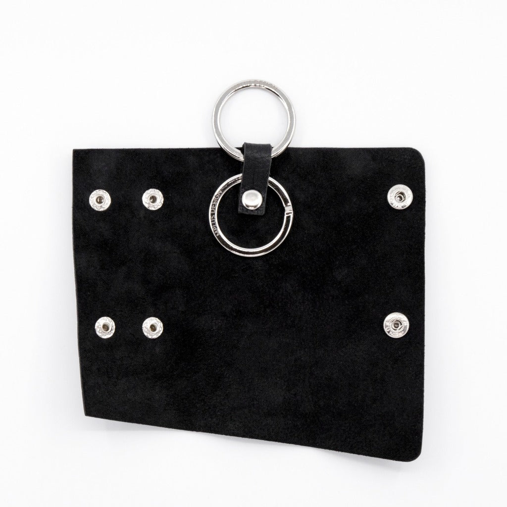 Key Cover Schlüsselhülle Leder Schlüsselanhänger Karabiner Silber