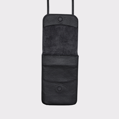 Schwarze Leder Belt Bag – MPLUS Design Umhängetasche