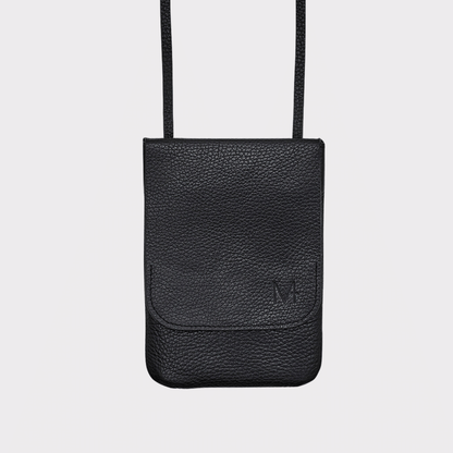 Schwarze Leder Belt Bag – MPLUS Design Umhängetasche