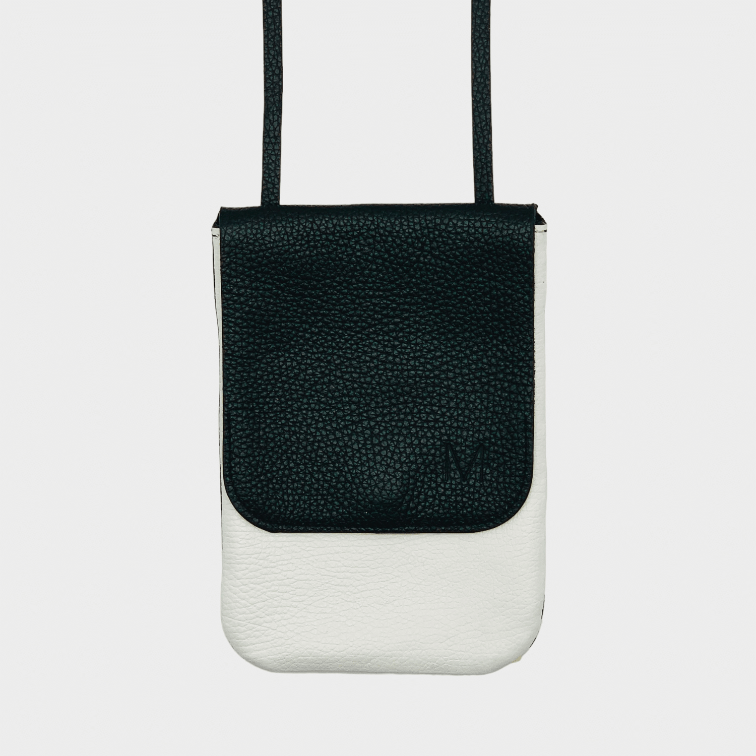 Weiß Schwarz Leder Belt Bag – MPLUS Design Umhängetasche