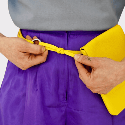 Gelbe Leder Belt Bag – MPLUS Design Umhängetasche