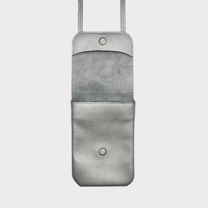 Silber Leder Belt Bag – MPLUS Design Umhängetasche