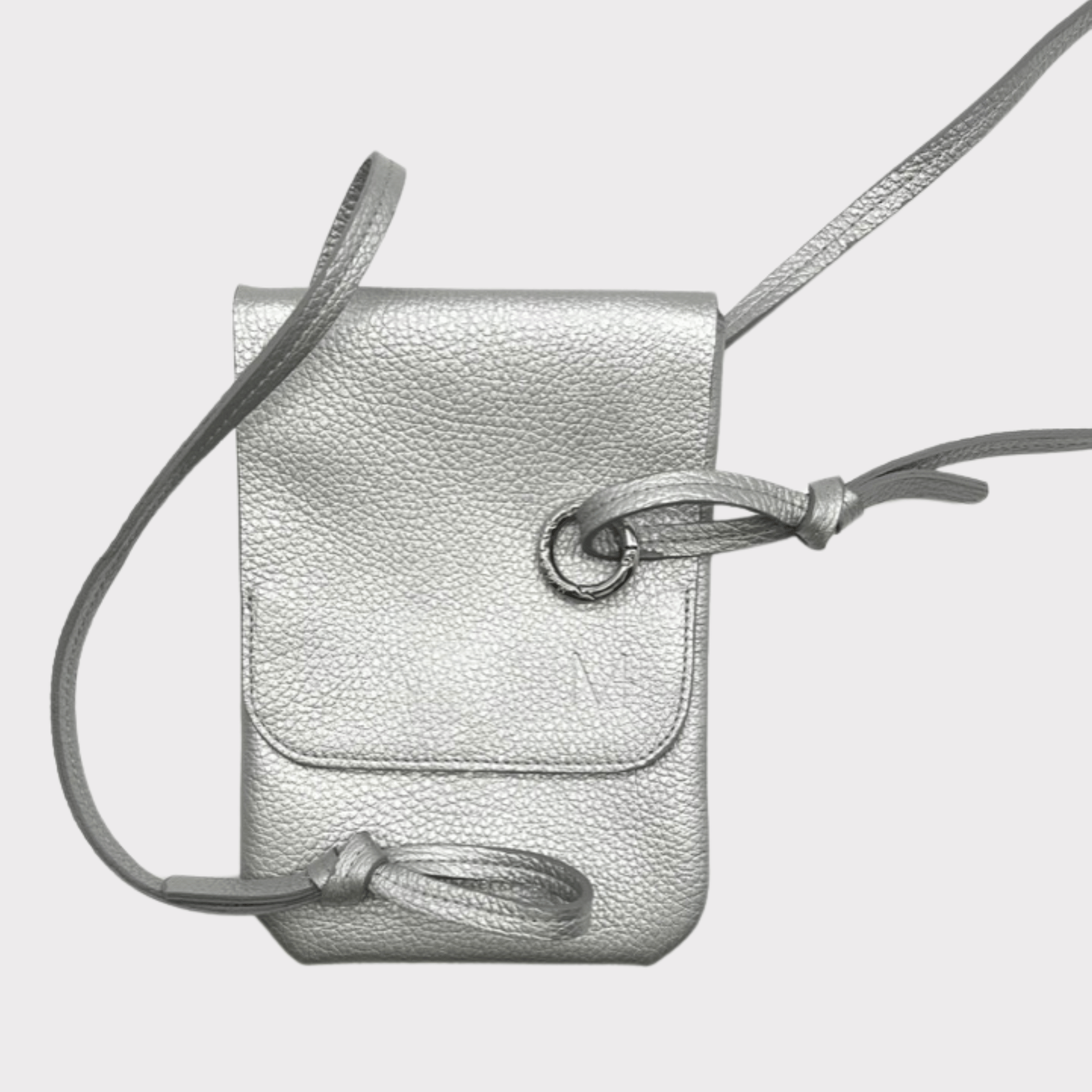 Silber Leder Belt Bag – MPLUS Design Umhängetasche
