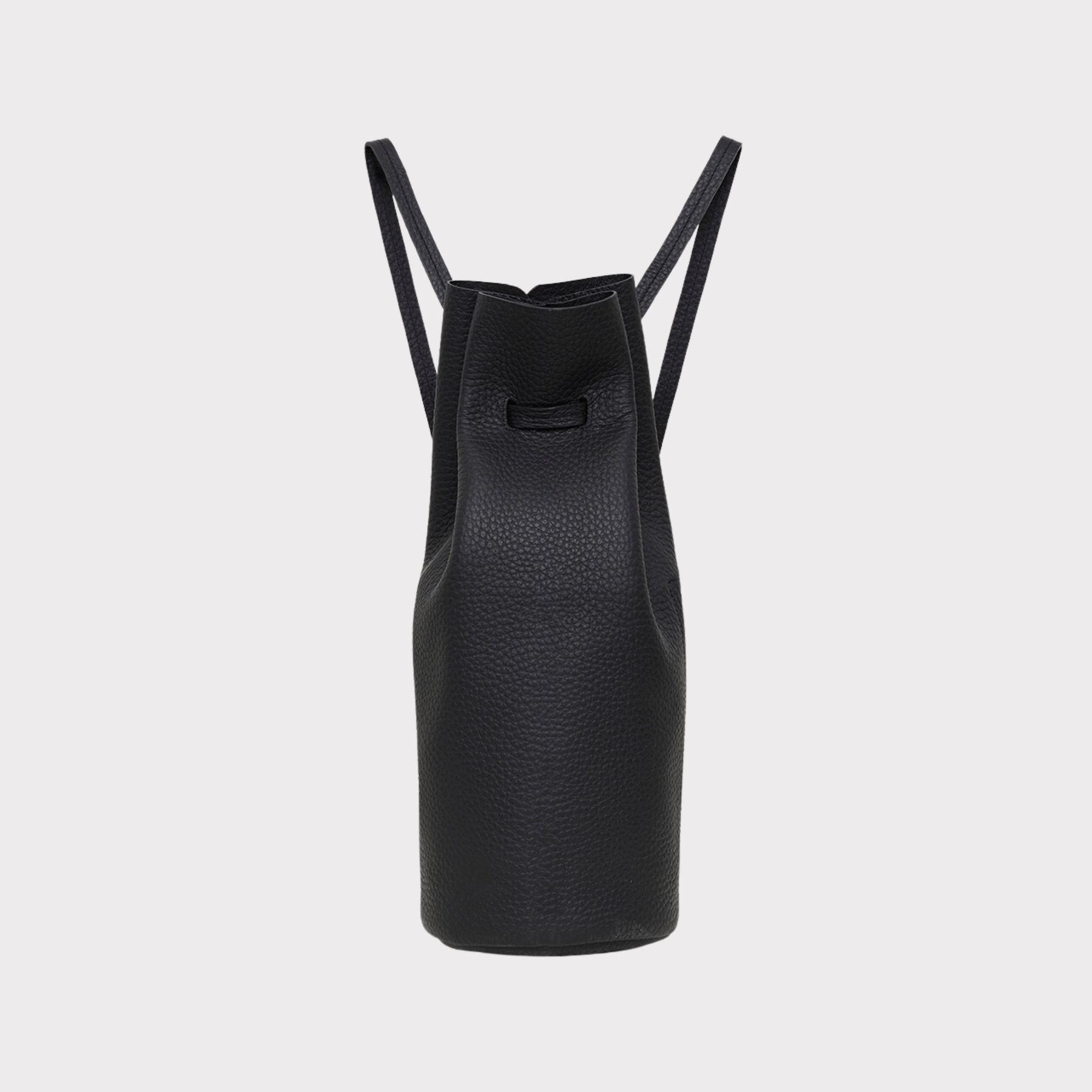 Backpack schwarz Leder - rundes Design
