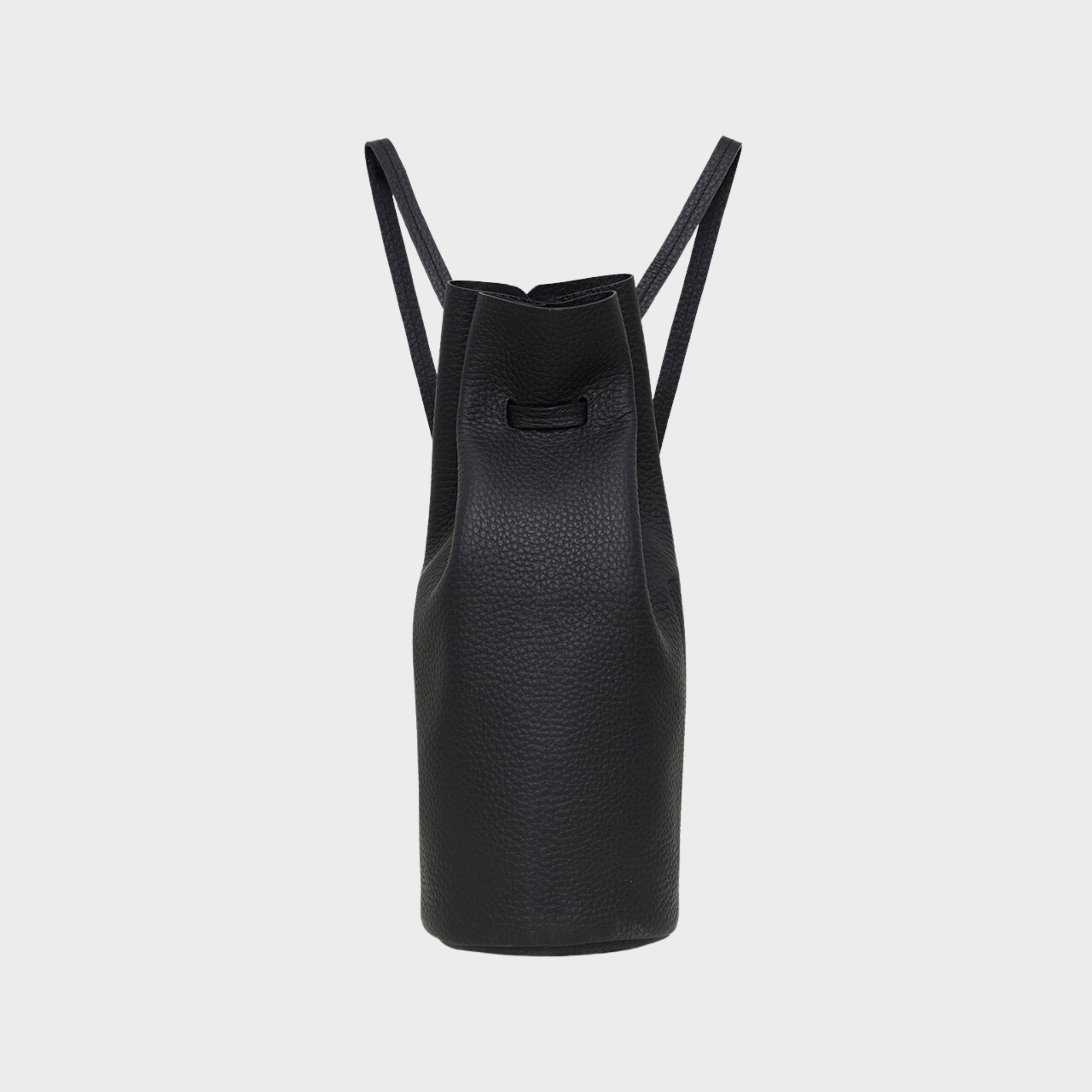 Backpack schwarz Leder - rundes Design