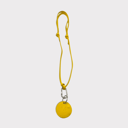 Gelbes Leder Schlüsselband mit Mini Portemonnaie, yellow Leather lanyard for keys, leather lanyard Phone 