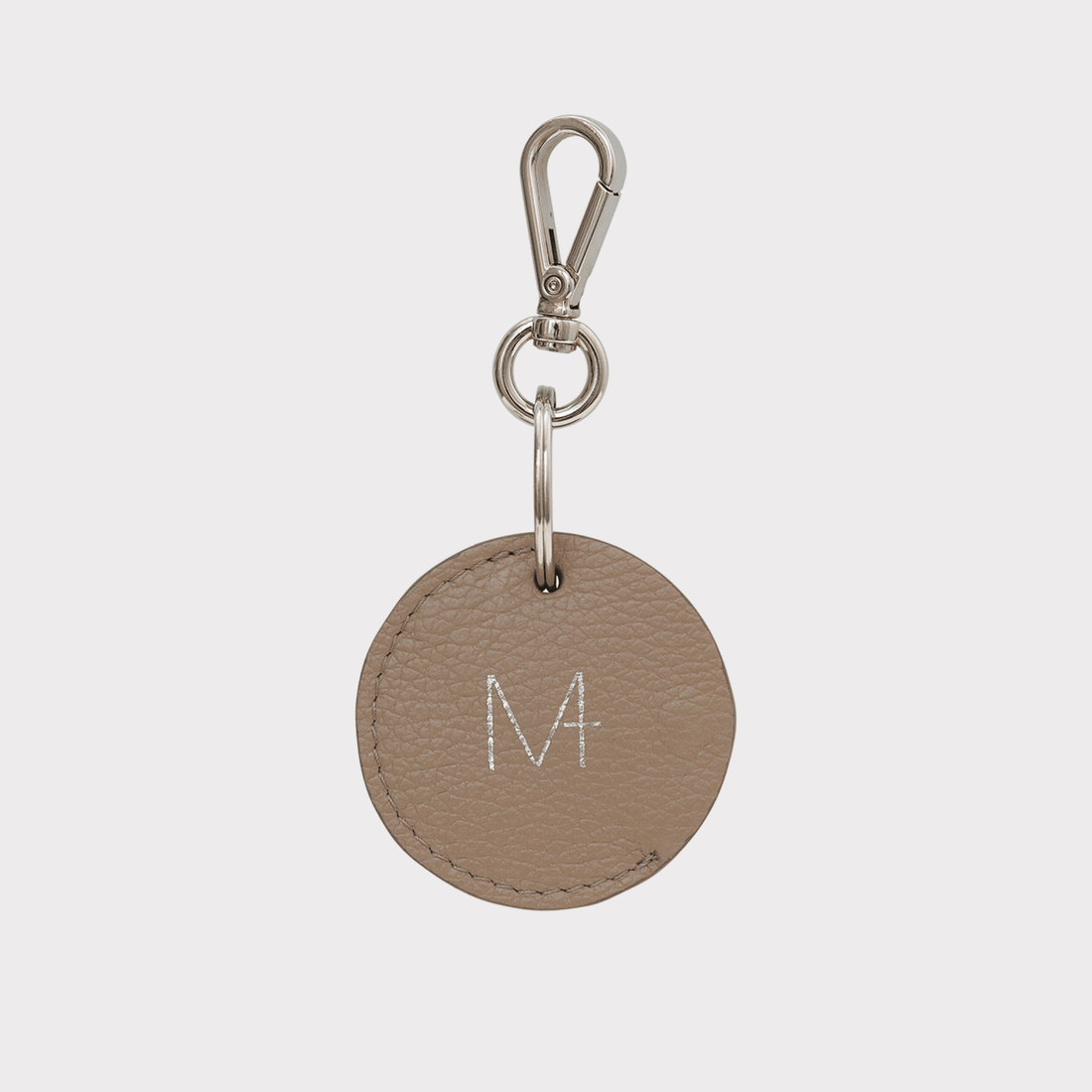 Keyring Taupe Leder, Leder Schlüsselanhänger, Mini Geldbeutel, Schlüsselanhänger mit Münzfach, Taupe Echt Leder, Lederanhänger für Apple AirTag, Schlüssel tracker Hülle