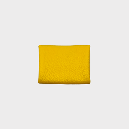 Mini wallet Leder gelb Rückansicht