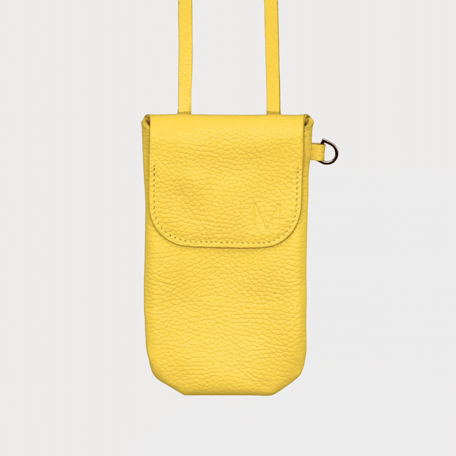 Handy-Umhängetasche mit Kartenfächern, Leder Farbe: gelb