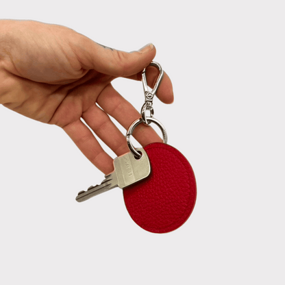 Keyring, Leder Schlüsselanhänger, Mini Geldbeutel, Schlüsselanhänger mit Münzfach, Roter Lederanhänger für Apple AirTag, Schlüssel tracker Hülle.