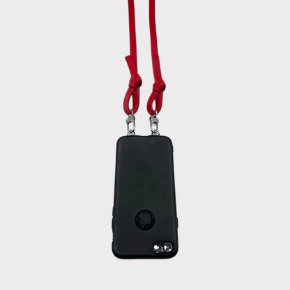 Rotes Leder Handyband - verstellbares Lederband für das Handy - Austauschband Handy - red Leather String for your phone.