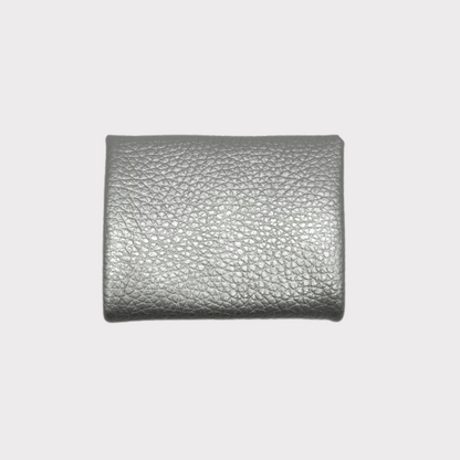 Mini wallet Leder Silber Rückansicht