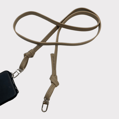 Taupe Leder Handyband - verstellbares Lederband für das Handy - Austauschband Handy - taupe Leather String for your phone..