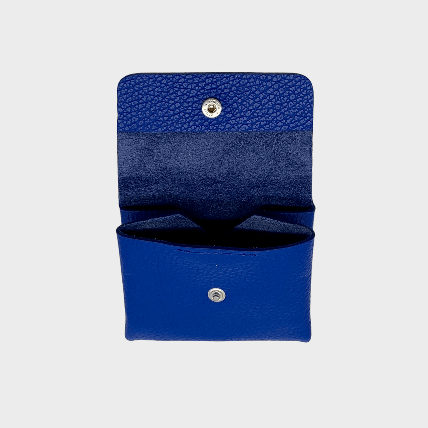 Mini wallet Leder blau geöffnet