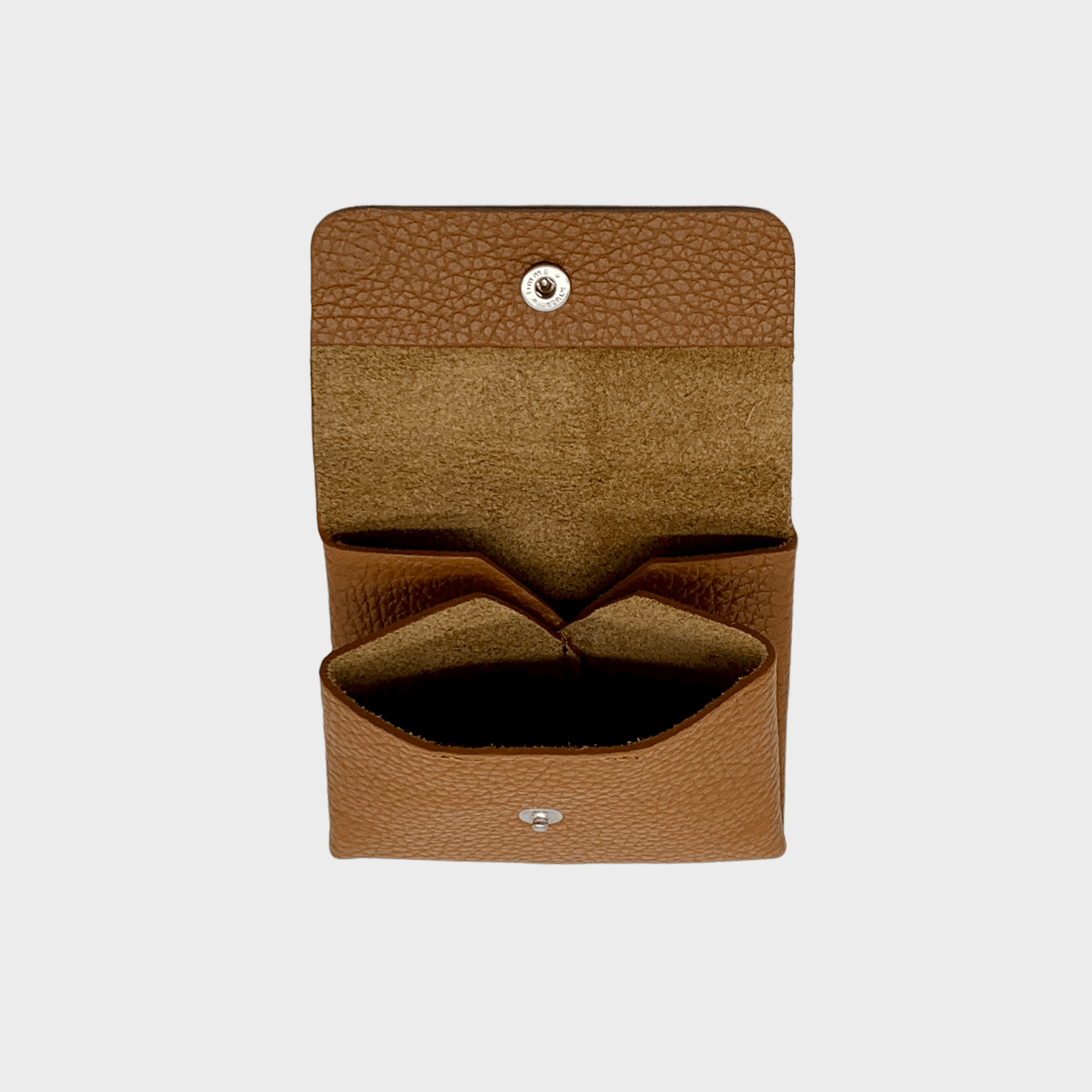  Mini wallet Leder cognac geöffnet