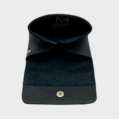 Mini wallet Leder schwarz Innenansicht zwei Fächer
