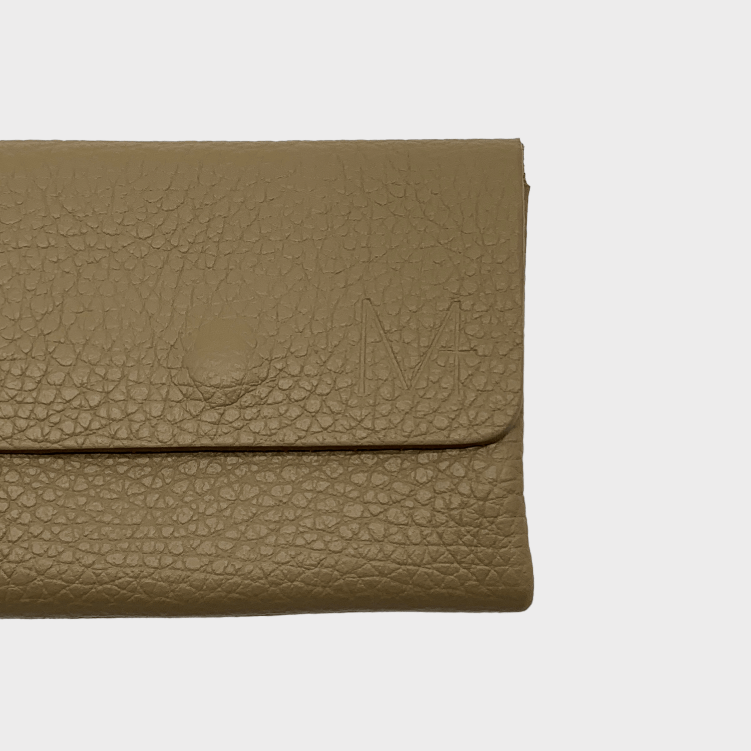 Mini wallet Leder Taupe Logo