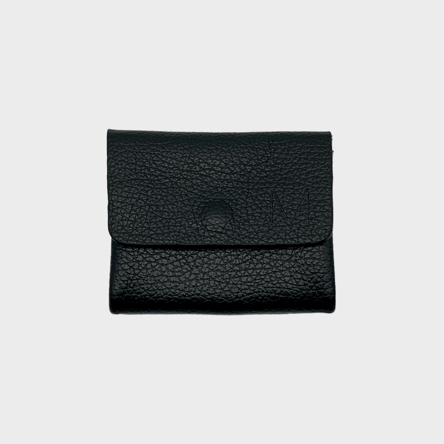Mini wallet Leder schwarz front