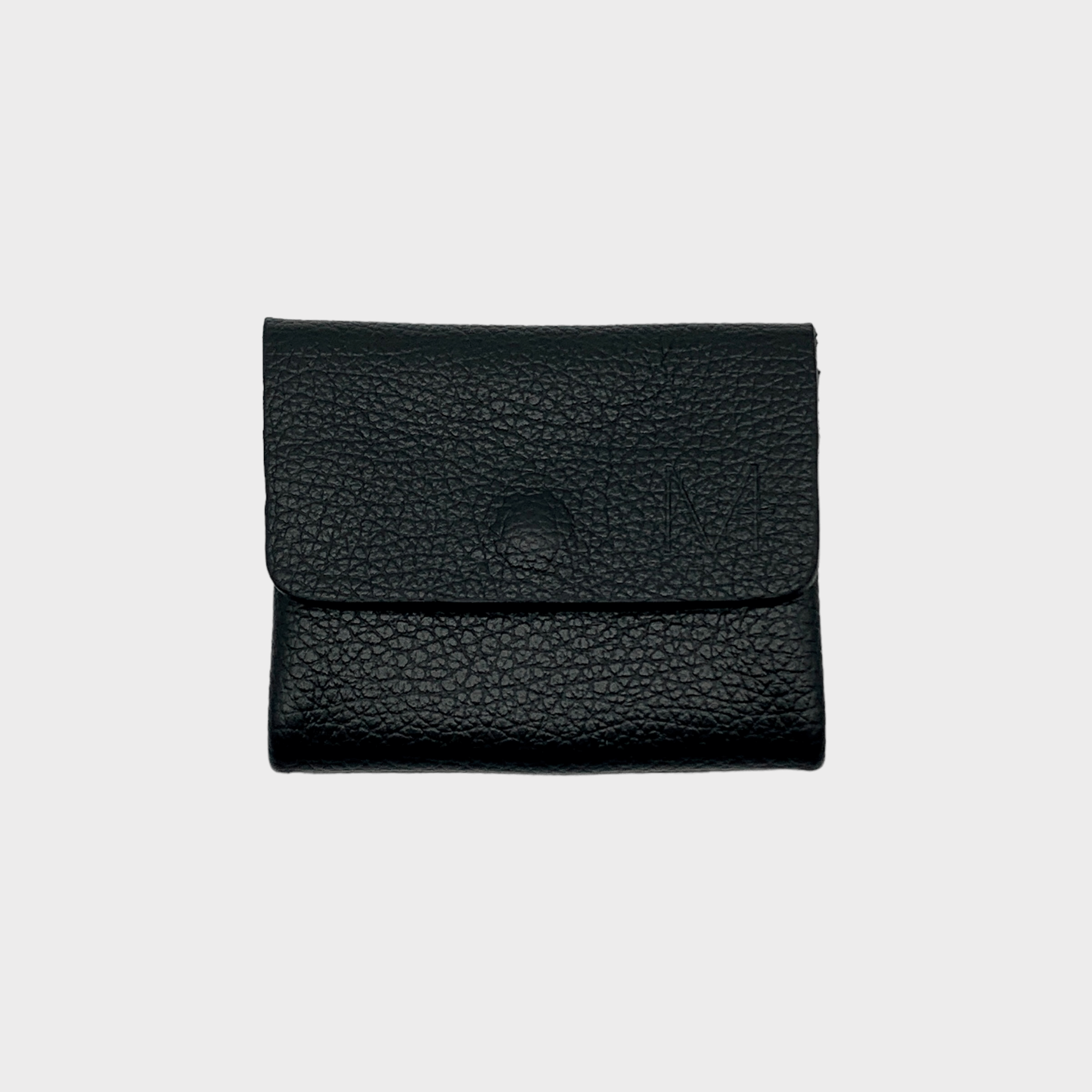 Mini wallet Leder schwarz front